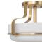 Hello Honey® Chatsworth White & Gold Etched Opal Glass & Metal Semi-Flush Mount Ceiling Light